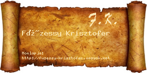 Füzessy Krisztofer névjegykártya